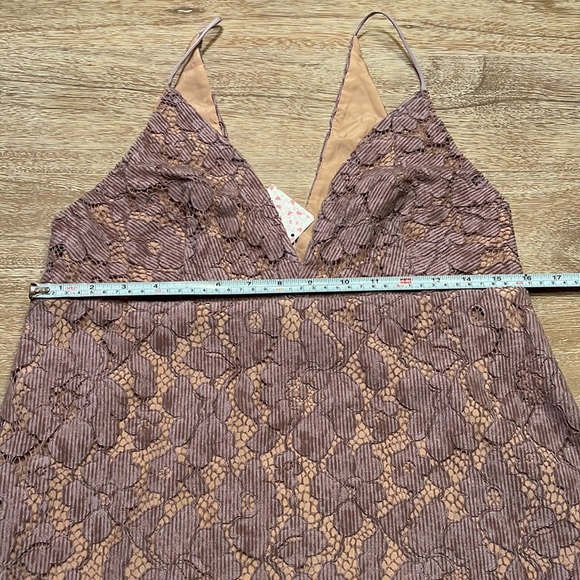 Free People Lavender Slip Velvet Cord Lace Mini Dress Dangerous Love Size 8 - Picture 7 of 10